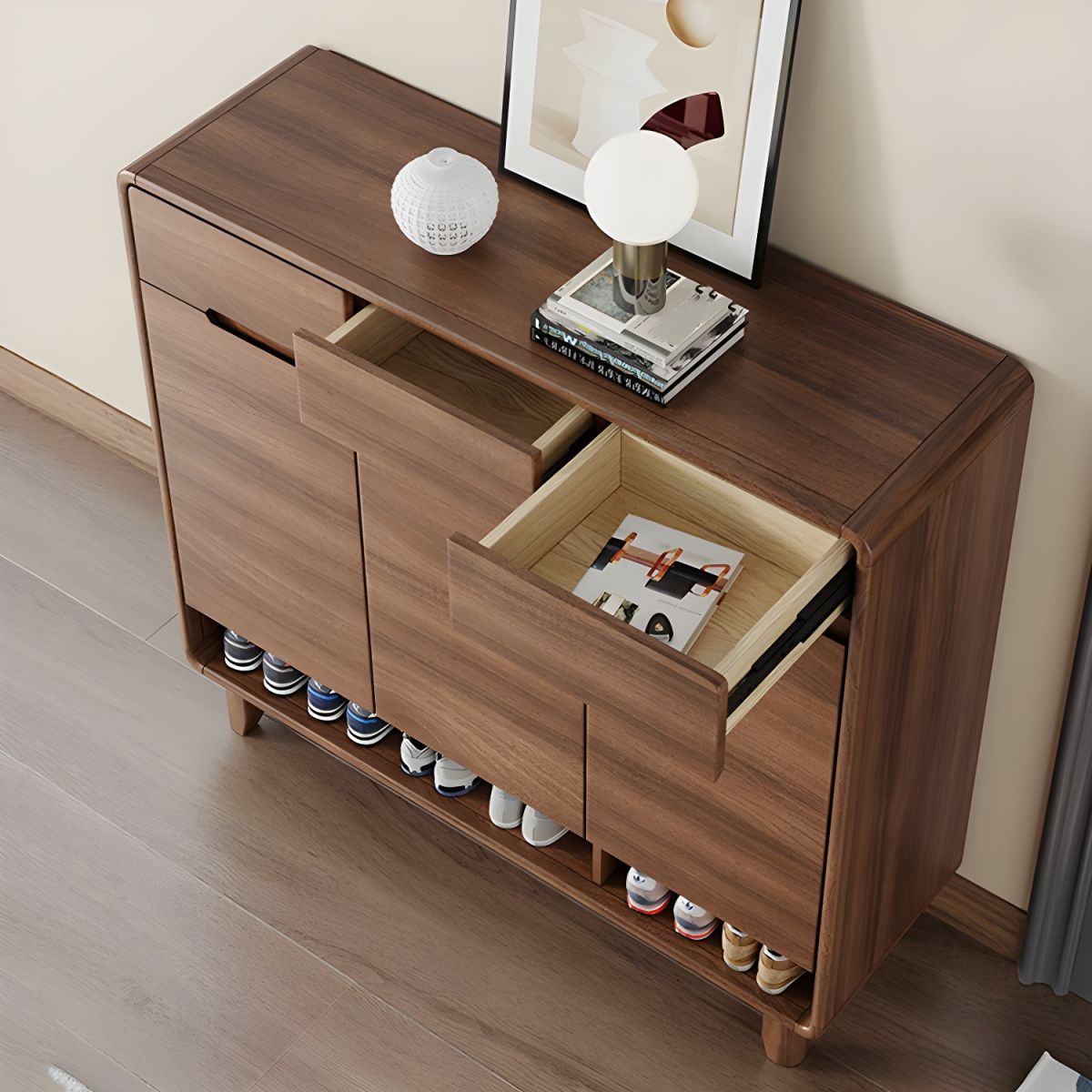 STELO Wooden Shoe Rack